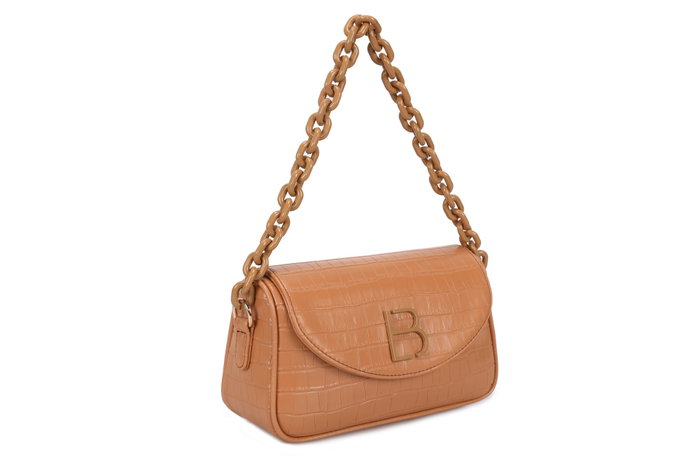Lucky Bees Bolso de Hombro Croco Tan